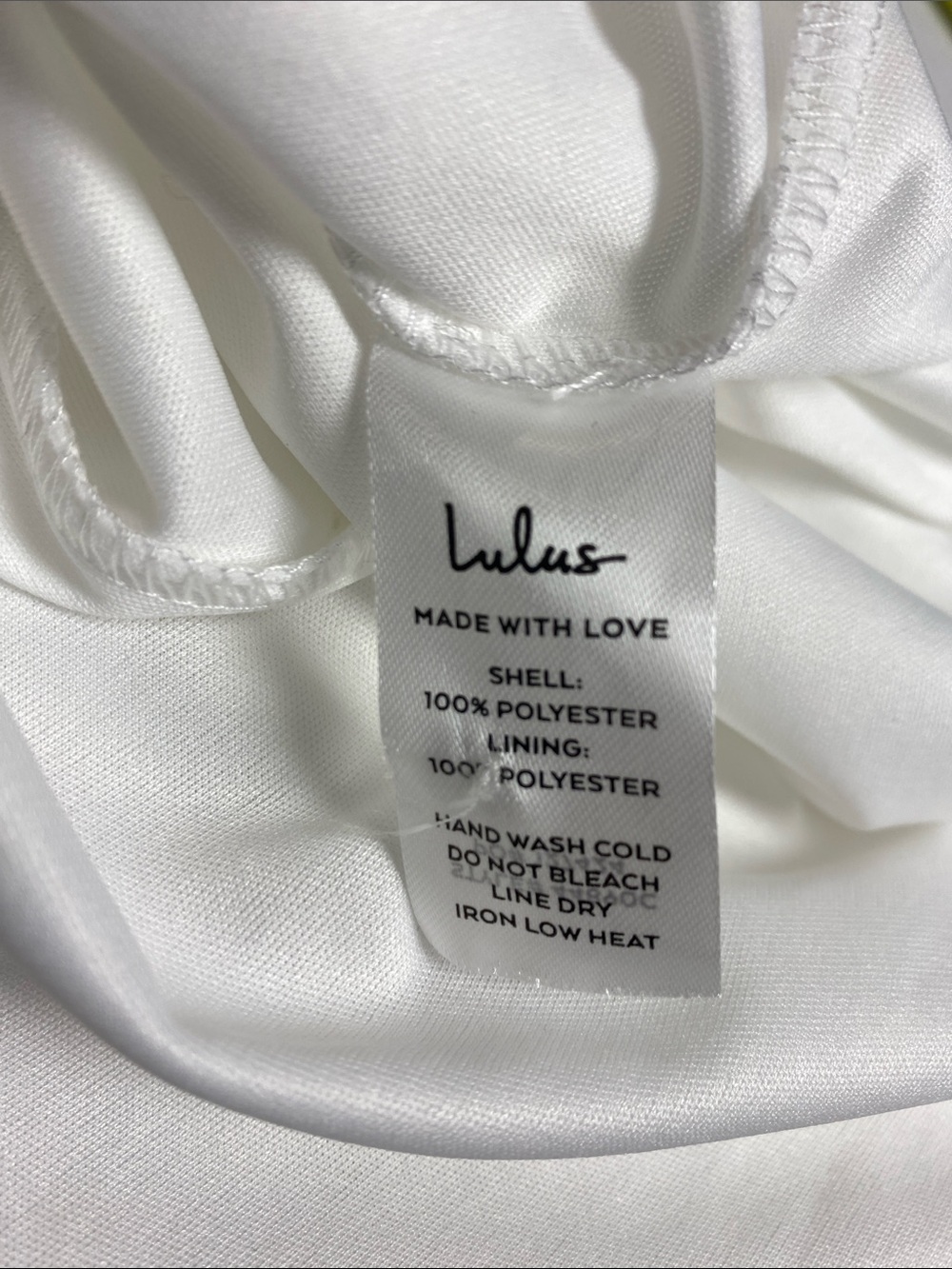 Lulu's Swiss Dot Maxi Dress Soft Girl Fairycore Beach Bridal Ivory White Large - Picture 12 of 15